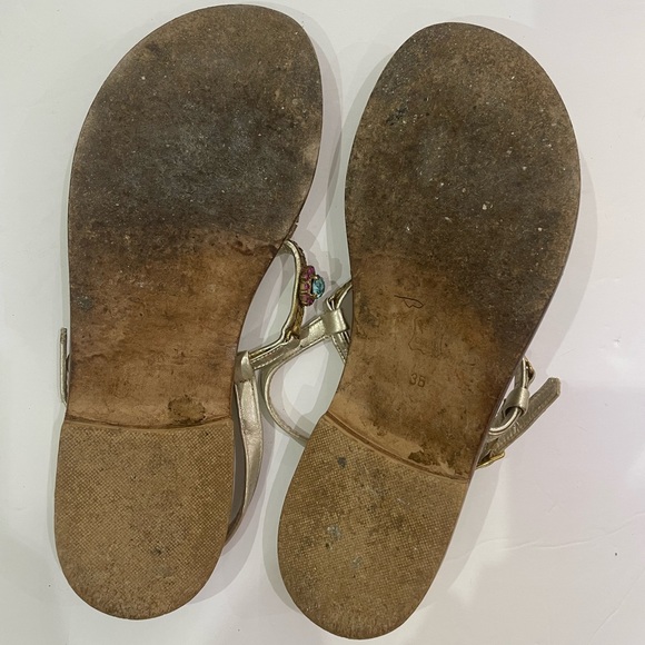 Paola Florenza Gold sandals with bluestone - Picture 6 of 9